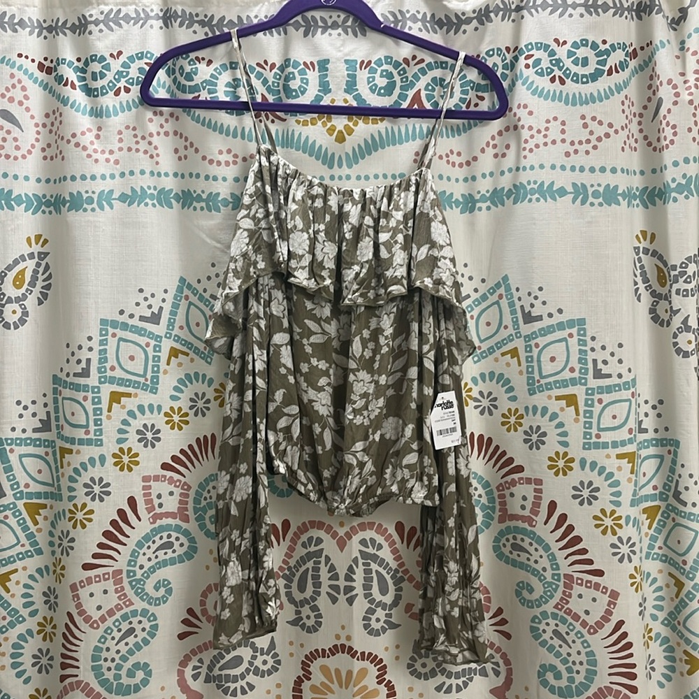 Charlotte russe off the shoulder crop top with straps